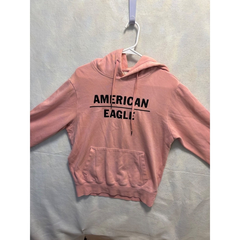 American Eagle Super Soft Pink Hoodie Sweatshirt With Kangaroo Pocket Size S